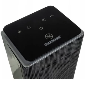 Modern függőleges PTC kerámia fűtőtest 2000 W teljesítménnyel, LED kijelzővel, távirányítóval, termosztáttal és biztonsági kapcsolóval 