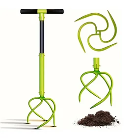 Kézi kerti kultivátor talajlazításhoz és gyomeltávolításhoz, állítható nyél, könnyű kivitel 