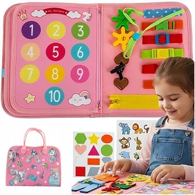 Montessori kreatív foglalkoztató könyv gyerekeknek, 7 az 1-ben tevékenységekkel kézügyesség és kreativitás fejlesztésére