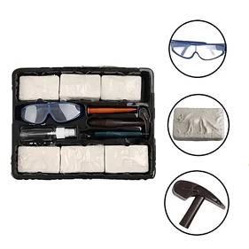 6 az 1-ben dinoszaurusz régészeti játékkészlet gyerekeknek kalapáccsal és vésővel