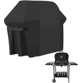 Kültéri grill takaróponyva, vízálló védőborítás, 147x61x131 cm méretben, fekete színben