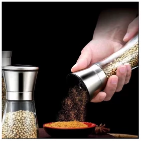 Két darabos elegáns, üveg, manuális só és borsőrlő