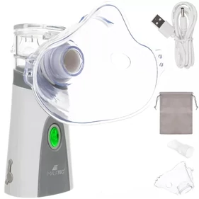 Hordozható ultrahangos inhalátor, vezeték nélküli és USB működéssel, 10 ml tartállyal, fehér