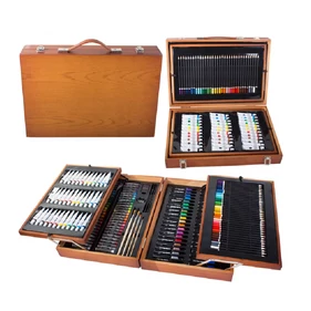 177 részes XXL művészeti szett gyerekeknek és felnőtteknek, fa tárolódobozban