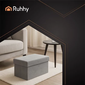 Többfunkciós puff ülésre és tárolásra, tágas 110 literes térfogat, összecsukható és vízálló, szürke szövet