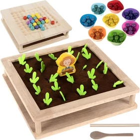 Fa puzzle 2 az 1-ben, gyöngyök és farm készségfejlesztő kirakójáték, kreatív fejlesztőjáték