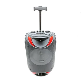 Hordozható Bluetooth hangszóró, távirányítóval, mikrofonnal, 3000mAh, 15W, 8", fekete