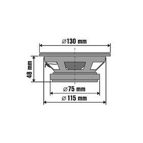 SAL BK 130 autóhangszóró pár, 130 mm, dupla kónusz, 2 x 50 Wmax, 4 Ohm, 50 - 19.000 Hz, 86 dB, PEI magas tölcsér, cellulóz mélyközép kónusz