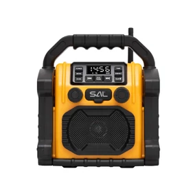 SAL BTWORKPRO munka- és szabadidő hangszóró, multimédia lejátszó, Bluetooth, LED lámpa, power bank, IP55, ütésálló