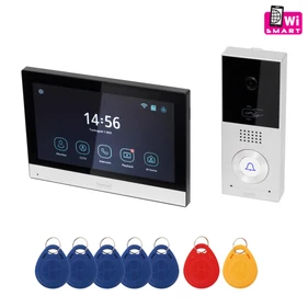 Home DPV SMART video kaputelefon, 7\ érintőképernyő, IP65, AHD kamera, mozgásérzékelő, RFID, bővíthető, InterCom, Smart Life, Tuya Smart&quot;