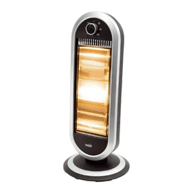Home FK 23 álló elektromos halogén hősugárzó fűtőtest, 400W/800W/1200W, oszcillálás, IP20 védelem, fekete/ezüst