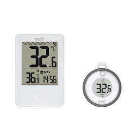 Home HCP60 vezeték nélküli úszó medence hőmérő, külső-belső hőmérséklet, min/max hőmérsékletek rögzítése, pontos idő, elemes működtetés
