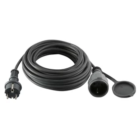 Home NV715BK hosszabbító gumikábel, 15 méter, H07RN-F, zárófedéllel, max. 3500 W, IP44, fekete