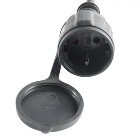 Home NV715BK hosszabbító gumikábel, 15 méter, H07RN-F, zárófedéllel, max. 3500 W, IP44, fekete