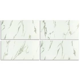 Öntapadós PVC csempepanel, 4db-os csomag, Csontfehér-barna márvány, 30 x 60 cm
