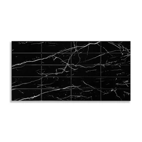 3D PVC falpanel &quot;Travertine&quot; fekete alapon fehér márvány