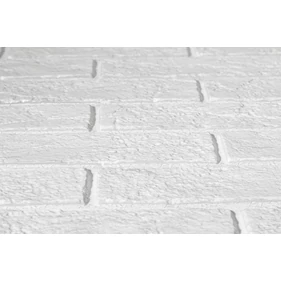 3D PVC falpanel Fehér tégla mintás, szürke cirom mintával.