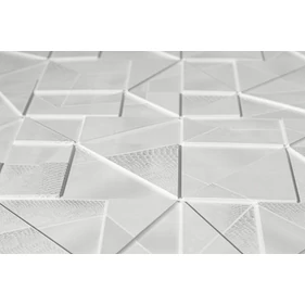 3D PVC falpanel Szürke modern törés mintás , fényes világos szürke felülettel.