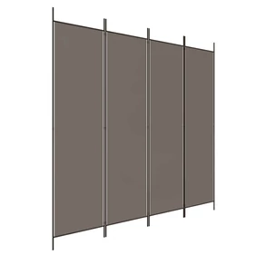 4 paneles antracitszürke szövet térelválasztó 200x200 cm