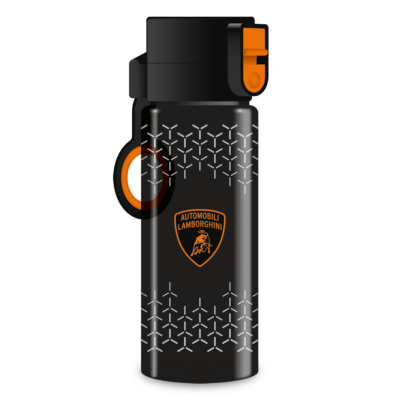 Ars Una Lamborghini BPA-mentes, biztonsági záras prémium kulacs, 475 ml, fekete-narancsságra