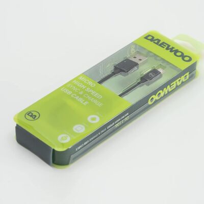 Daewoo microUSB kábel, 1 méter, fekete