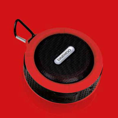 Daewoo fürdőszobai bluetooth hangszóró 3W teljesítménnyel, piros, DIBT2122RD