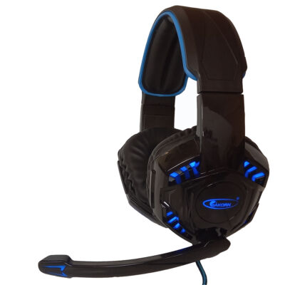 Akorn OK8000 vezetékes sztereó gamer fejhallgató mikrofonnal, kék