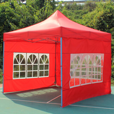 3 oldali ablakos oldalfal, 9 m oldalponyva kerti sátorhoz, pavilonhoz - piros