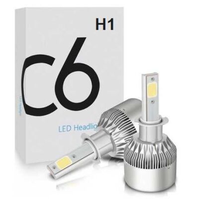 C6 LED autó fényszóró izzó pár H1 foglalattal - hidegfehér