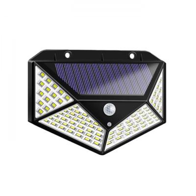 100 ledes napelemes fali lámpa mozgásérzékelővel, 4 LED panellel, 600lumen