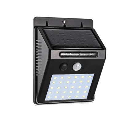 Napelemes mozgásérzékelős mini LED lámpa, falra szerelhető - 30 LED