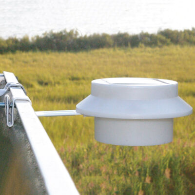 Napelemes ereszcsatornára vagy kerítésre szerelhető LED lámpa, fehér, 2 db