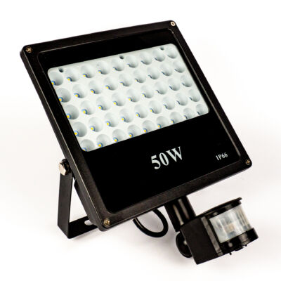 SMD LED reflektor mozgásérzékelővel, 50W, 4000 lumen