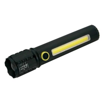 Midi Power Style COB LED extra fényerejű, közepes méretű többfunkciós zseblámpa műanyag dobozban