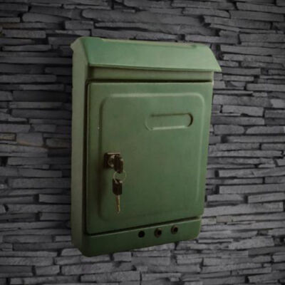 Möller zöld zárható fém postaláda, levélszekrény, MR70606