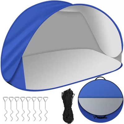 Strandsátor, pop up, összecsukható árnyékoló, napellenző UV védelemmel, 220x120x100 cm, kék