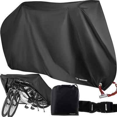 Kerékpár, robogó, motorkerékpár takaró, védőhuzat, biztonsági és UV védelemmel, 190×110×68 cm, fekete
