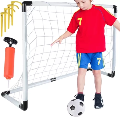 Focikapu készlet gyerekeknek, hálóval, rögzítőkkel, labdával, pumpával, 120x40x80 cm méretben