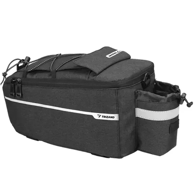 Többfunkciós kerékpáros táska, termikus csomagtartó táska, biciklistáska 40×18×17 cm, fekete