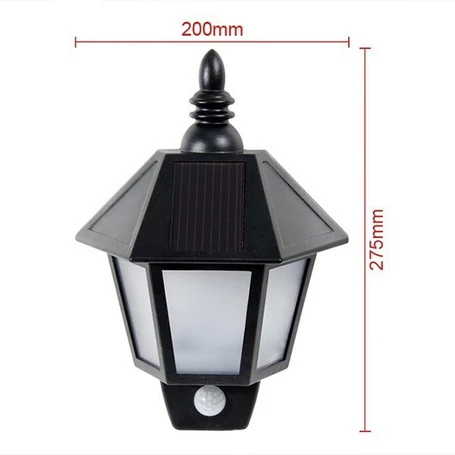 Elegáns napelemes fali lámpa mozgásérzékelővel, 45 lumen