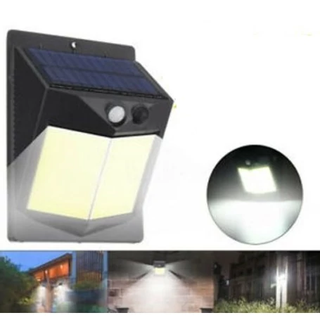 Két irányba világító, mozgásérzékelős, 40 ledes napelemes lámpa