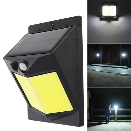 Két irányba világító, mozgásérzékelős, 40 ledes napelemes lámpa