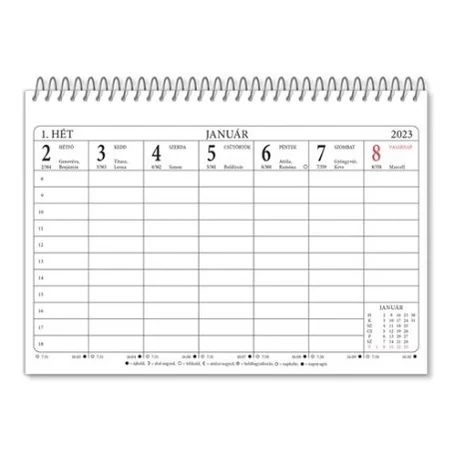 ​Közepes méretű asztali naptár támasztékkal, 2023