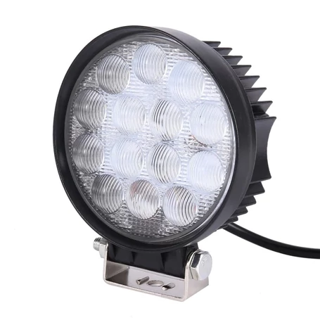 Nagy fényerejű autós kiegészítő világítás, munkalámpa, 42W, kerek