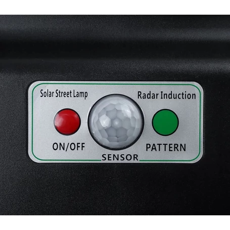 400W-os napelemes utcai, udvari LED lámpa mozgásérzékelővel + távirányítóval, 936 LED