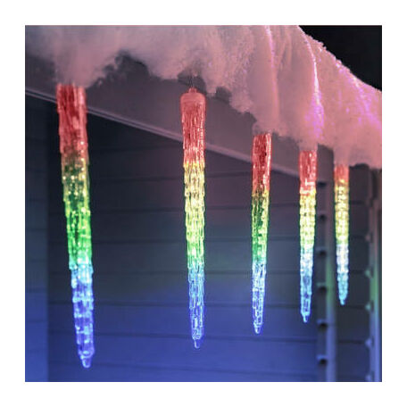 8 részes, színes kültéri olvadó jégcsap fényfüzér, ünnepi dekoráció, 8x50cm