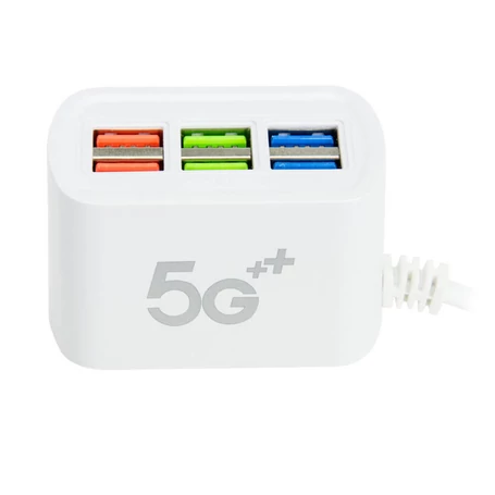 USB gyorstöltő állomás, 6 portos aljzattal, 3.1A