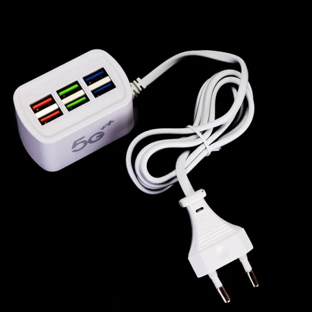 USB gyorstöltő állomás, 6 portos aljzattal, 3.1A