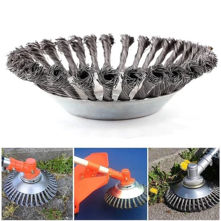 Fonatos drótkorong, drótkefe tárcsa, gyomirtó, felülettisztító fűkaszához  6