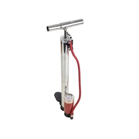 Nagy méretű fém kézi pumpa nyomásmérővel, 59 cm